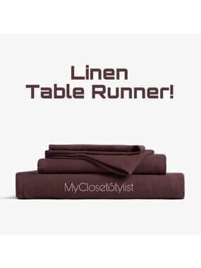 Parachute LINEN Waffle Table Runner Cabernet NWT! New Tags OS 16" 90" PORTUGAL